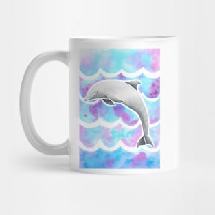 Watercolor Tie-dye Dolphin Mug